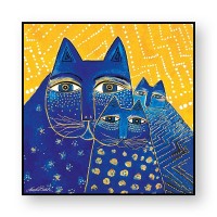 egan Quadro Laurel Burch ”Gatto Giallo” 100X100