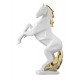 BONGELLI PREZIOSI SCULTURA CAVALLO STILIZZATO BIANCO E ORO 13 CM
