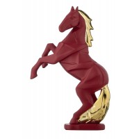 BONGELLI PREZIOSI SCULTURA CAVALLO STILIZZATO ROSSO E ORO