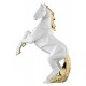 BONGELLI PREZIOSI SCULTURA CAVALLO STILIZZATO  24 CM BIANCO E ORO
