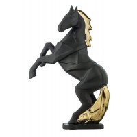 BONGELLI PREZIOSI SCULTURA CAVALLO STILIZZATO  24 CM NERO E ORO