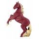 BONGELLI PREZIOSI SCULTURA CAVALLO STILIZZATO  24 CM  ROSSO E ORO