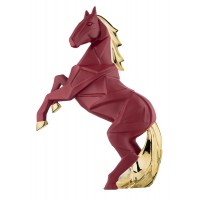 BONGELLI PREZIOSI SCULTURA CAVALLO STILIZZATO  24 CM  ROSSO E ORO