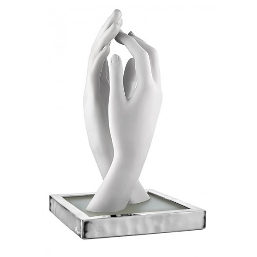 BONGELLI PREZIOSI LAMPADA MANI LISCE H 30CM BIANCO