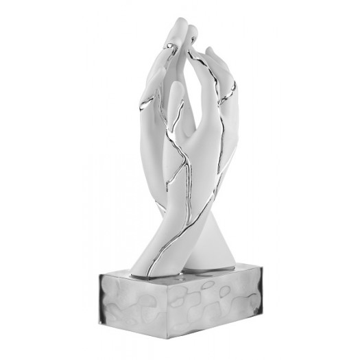 BONGELLI PREZIOSI SCULTURA MANI CREPE H 22CM BIANCO