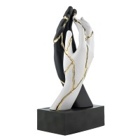 BONGELLI PREZIOSI SCULTURA MANI CREPE H 22CM  BIANCO E NERO