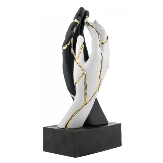 BONGELLI PREZIOSI SCULTURA MANI CREPE H 22CM  BIANCO E NERO