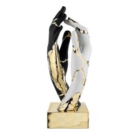 BONGELLI PREZIOSI SCULTURA MANI CREPE H 22CM  BIANCO E NERO