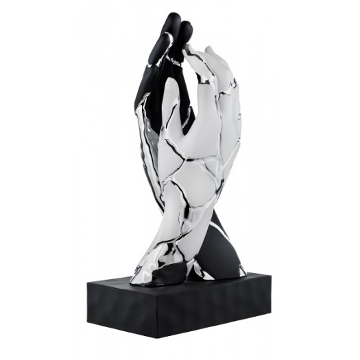 BONGELLI PREZIOSI SCULTURA MANI CREPE H 38CM BIANCO, NERO, ARGENTO