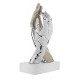 BONGELLI PREZIOSI SCULTURA MANI CREPE H 22CM NOCCIOLA, BIANCO E ARGENTO