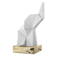 BONGELLI PREZIOSI SCULTURA ORIGAMI  H 16 CM ELEFANTE BIANCO E ORO