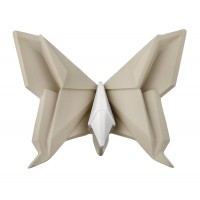 BONGELLI PREZIOSI SCULTURA ORIGAMI  12X10 CM  FARFALLA NOCCIOLA E BIANCO