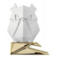BONGELLI PREZIOSI SCULTURA ORIGAMI  H13 CM  GUFO BIANCO E ORO