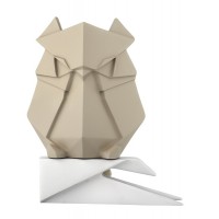 BONGELLI PREZIOSI SCULTURA ORIGAMI  H20 CM  GUFO NOCCIOLA E BIANCO