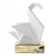 BONGELLI PREZIOSI SCULTURA ORIGAMI  H12X8 CM  CIGNO BIANCO E ORO