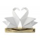 BONGELLI PREZIOSI SCULTURA ORIGAMI  H12X17 CM  COPPIA CIGNI BIANCO E ORO