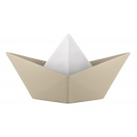 BONGELLI PREZIOSI SCULTURA ORIGAMI  H14X23 CM  BARCHETTA NOCCIOLA E BIANCO