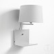 TOMASUCCI Applique NIO WHITE con presa USB per ricarica smartphone / tablet