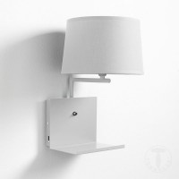 TOMASUCCI Applique NIO WHITE con presa USB per ricarica smartphone / tablet