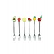 BRANDANI FORCHETTINA SILVER FRUTTI ASSORTITI SET 6 PZ INOX E SILICONE