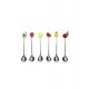 BRANDANI CUCCHIAINI SILVER FRUTTI ASSORTITI SET 6 PZ INOX E SILICONE