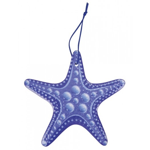 BRANDANI DECORAZIONE SOTTOPENTOLA STELLA MARINA BLU SUGHERO E CERAMICA