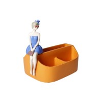 BRANDANI PORTA OGGETTI FASHIONISTA ARANCIONE POLIRESINA 20X14X18.5H CM