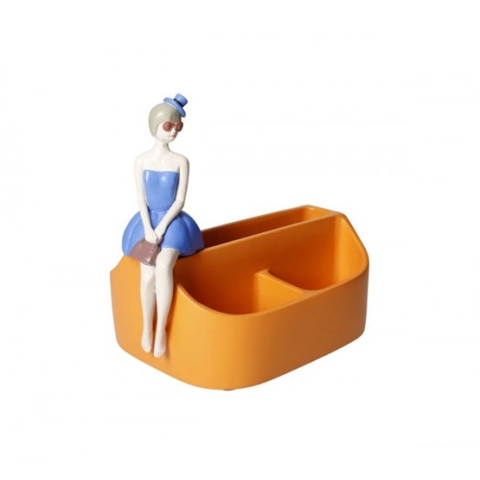 BRANDANI PORTA OGGETTI FASHIONISTA ARANCIONE POLIRESINA 20X14X18.5H CM