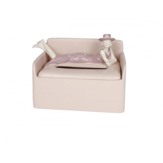BRANDANI PORTA SALVIETTE PINK POLIRESINA 21X14X14CM