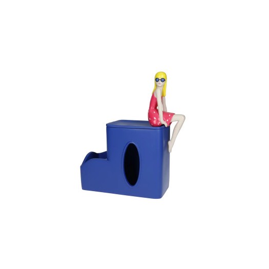 BRANDANI PORTA TUTTO, PORTASALVIETTE FASHIONISTA BLU POLIRESINA 23X9X26.5 CM