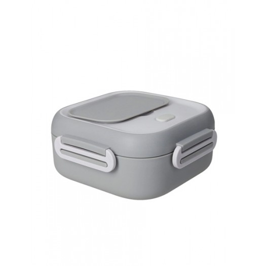 BRANDANI LUNCH BOX TORTORA CON POSATA DUE IN UNO INOX / PP/ SILICONE 17X17X7.5 CM