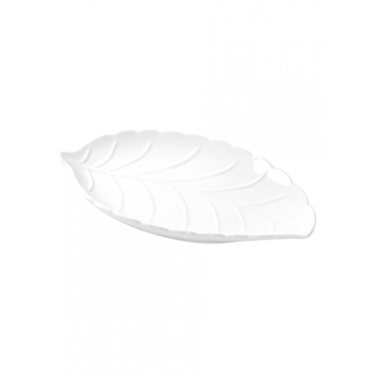 BRANDANI VASSOIETTO FOGLIA PORCELLANA BIANCO 26X18CM