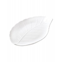 BRANDANI VASSOIO FOGLIA PORCELLANA 31X22 CM BIANCO