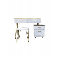 BRANDANI CONSOLLE CON COMODINO E SGABELLO VELLUTO / METAL / ACRILICO 100X41X78 CM