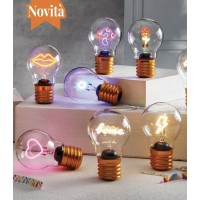 BRANDANI LAMPADINA COLORI E DECORI ASSORTITI VETRO 11.5 CM