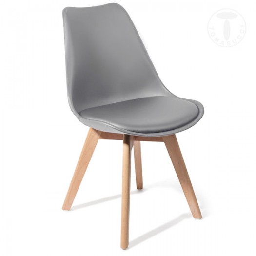 TOMASUCCI 4 SEDIA KIKI EVO WOOD GREY