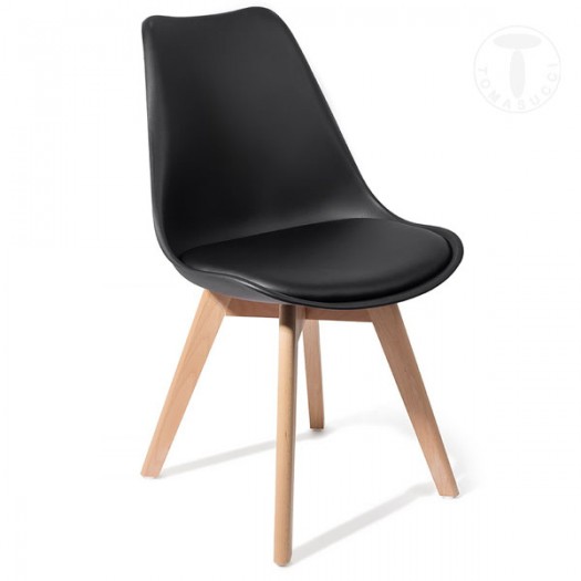 TOMASUCCI 4 SEDIA KIKI EVO WOOD BLACK