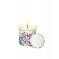 BRANDANI CANDELA FLORA CON COPERCHIO NEW BONE CHINA CERA DI SOIA