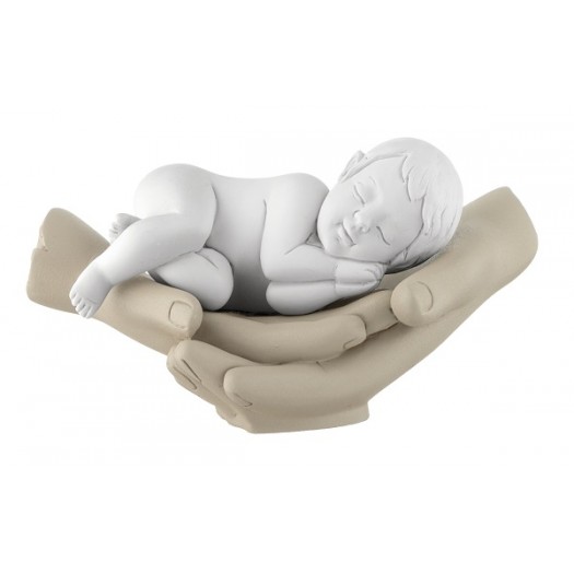 BONGELLI PREZIOSI BIMBO SU MANI 7X13CM NOCCIOLA