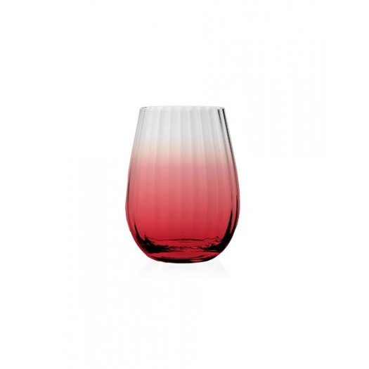 BRANDANI BICCHIERI SET 4 PEZZI BOULEVARD ROSSO IN VETRO
