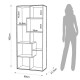 Tomasucci Libreria RANDOM-A - Libreria Modulari in Legno Ecologico con Finitura Bianco e Rovere, Made in Italy