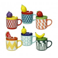 BRANDANI TAZZE LE FRUTTOSE CON TAPPO PORCELLANA COLORI ASSORTITI