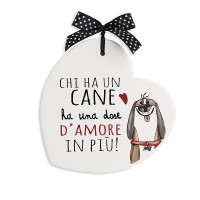 Egan Formella Pensieri e Parole "Cane" – Cuore in Ceramica con Frase – Regalo per Amanti dei Cani