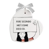 Egan Formella Pensieri & Parole Cuore “Dico Io” 14×14 – Ceramica con Frase – Regalo Originale
