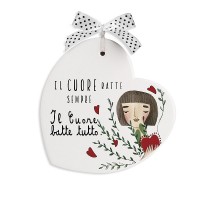 Egan Formella Pensieri & Parole Cuore “Cuore” 14×14 – Ceramica con Frase – Regalo Originale