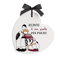 Egan Formella Pensieri & Parole Cuore “Accanto” 14×14 – Ceramica con Frase – Regalo Originale
