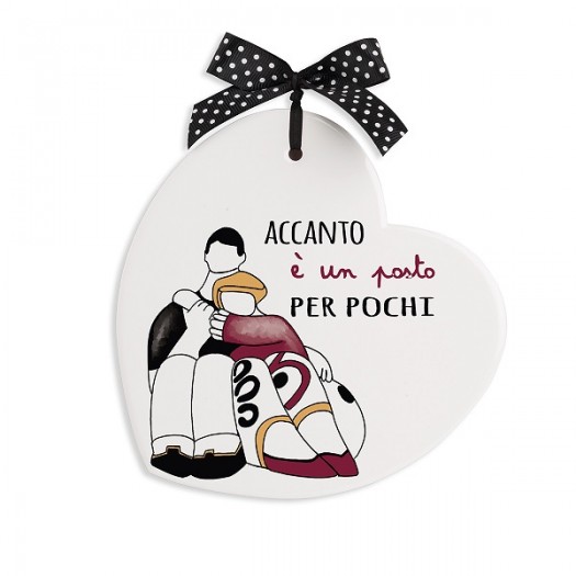 Egan Formella Pensieri & Parole Cuore “Accanto” 14×14 – Ceramica con Frase – Regalo Originale