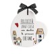 Egan Formella Pensieri & Parole Cuore “Felicità” 14×14 – Ceramica con Frase – Regalo Originale