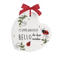 Egan Formella Pensieri & Parole Cuore “Accadere” 14×14 – Ceramica con Frase Ispirazionale – Regalo Originale