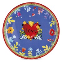 Egan Piatto Torta Love Rosso D.31 cm - Porcellana Made in Italy